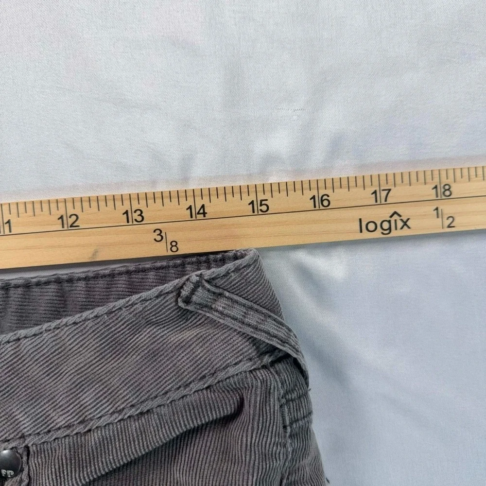 Free People Gray Corduroy Skinny Pants Womens W29 30x30.5 Low Rise Slim Fit